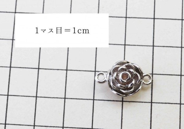 画像4: パーツ 真鍮製 素材 マグネット バラ 薔薇 シルバーカラー No4 10個セット 品番: 11935 (4)