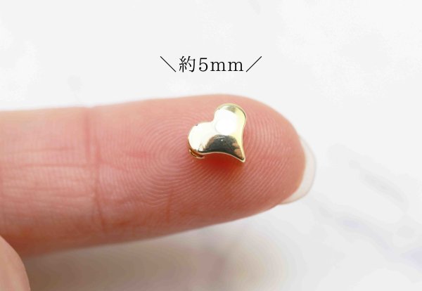 画像2: パーツ 真鍮製 素材 スペーサー ハート ゴールドカラー No7 10個セット 品番: 11943 (2)