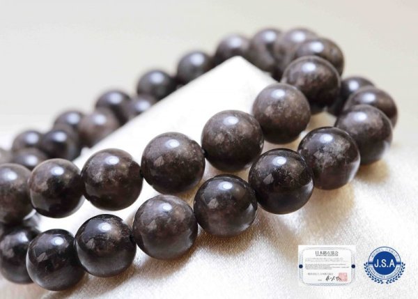 画像3: 【日本銘石】ブレス 山梨黒平黒水晶 〈山梨県〉 AAAランク 丸 約10mm 草入り 浄化 魔除け 邪気払い 天然石 品番:11702 (3)