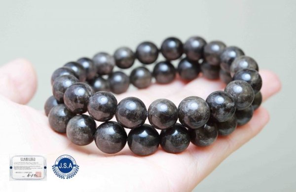 画像7: 【日本銘石】ブレス 山梨黒平黒水晶 〈山梨県〉 AAAランク 丸 約10mm 草入り 浄化 魔除け 邪気払い 天然石 品番:11702 (7)