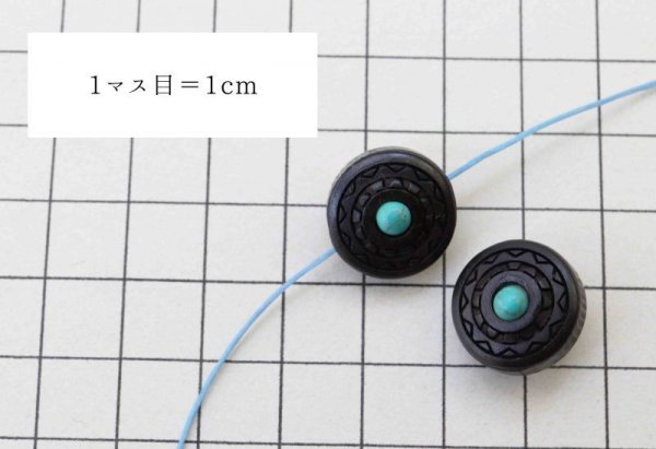 画像3: 【一粒売り】ウッドビーズ 歯車 ギア 黒檀 エボニー フェイクターコイズ 約16mm  ※ポイント対象外 品番: 10997 (3)