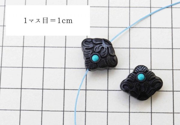 画像3: 【一粒売り】ウッドビーズ 松 パイン 黒檀 エボニー フェイクターコイズ 約16×19mm  ※ポイント対象外 品番: 10996 (3)