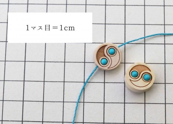 画像3: 【一粒売り】　ウッドビーズ　八掛　柘植　box wood フェイクターコイズ　約14mm　　※ポイント対象外　品番： 10876 (3)