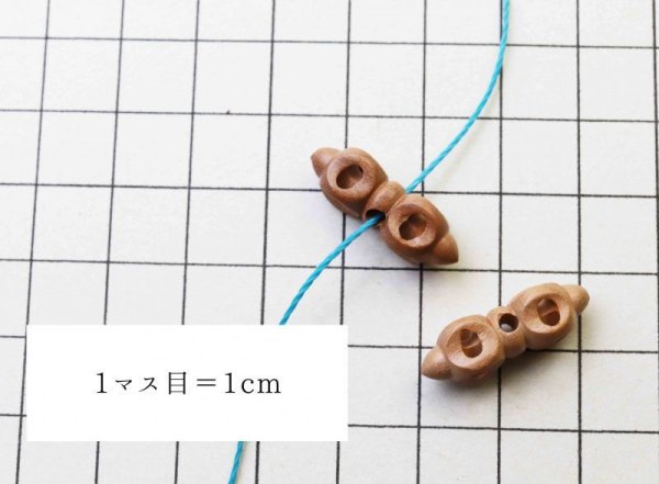 画像3: 【一粒売り】 ウッドビーズ 金剛杵 桃の木 もも Peach tree 約22×7mm  品番: 10181 (3)