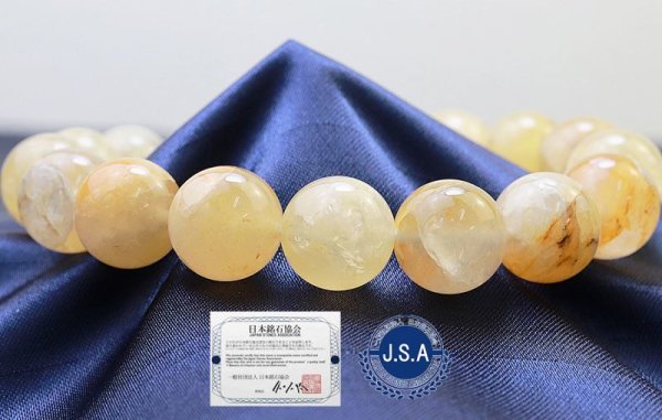 画像4: 【日本銘石】ブレス 静岡水晶 〈静岡県〉 黄色 イエロー AAAランク 12mm 品番:11235 (4)