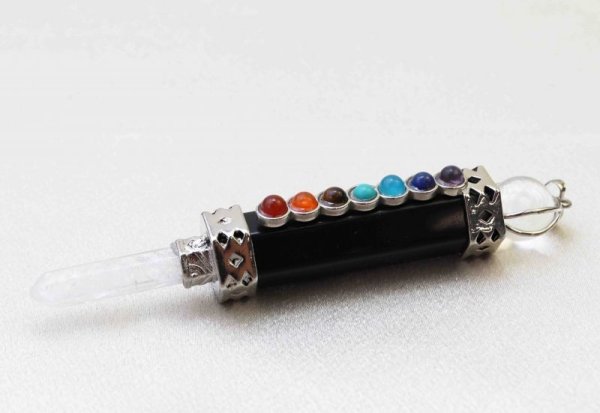 画像2: ペンデュラム オニキス 水晶 振り子 ダウジング ペンダントトップ  品番: 5694 (2)