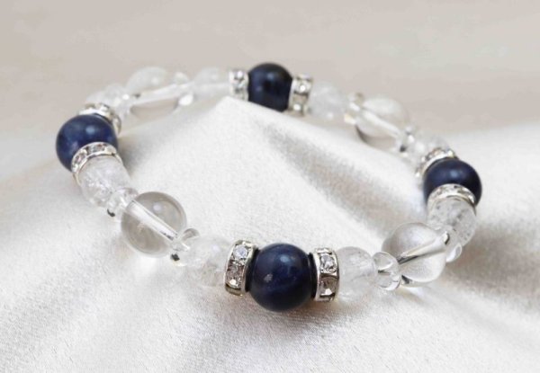 画像3: ★ワンコインブレス　ソーダライト　レディース　ソーダライト　水晶　クラック水晶　　品番： 12135 (3)