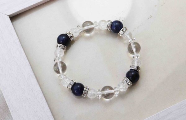 画像4: ★ワンコインブレス　ソーダライト　レディース　ソーダライト　水晶　クラック水晶　　品番： 12135 (4)