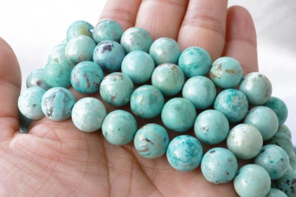 画像5: 連　ペルー産　天然　ターコイズ　行動力　勇気　友情　お守り　10ｍｍ　※ポイント対象外　品番：12290 (5)
