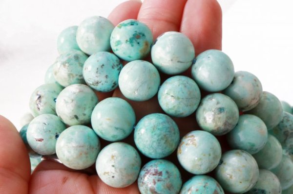画像5: 連　ペルー産　天然　ターコイズ　行動力　勇気　友情　お守り　12ｍｍ　※ポイント対象外　品番：12289 (5)
