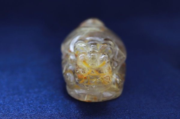 画像5: ロングイ 龍亀 高密度 タイチンルチル ルチルクォーツ 置物 彫り物 金運 正財運 風水 品番: 12366 (5)
