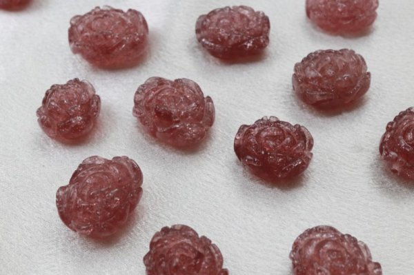 画像4: 【一粒売り】 バラ石 花 フラワー ストロベリークォーツ ブレスレット用 薔薇 品番:12391 (4)
