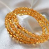 ブレス フラワーアンバー 丸 約9mm リトアニア産 琥珀 花びら お守り