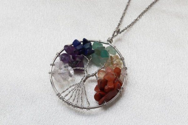 画像3: ペンダントトップ　世界樹　ワールドツリー　さざれ　7色チャクラカラー　　　品番： 10924 (3)