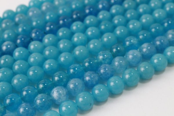 画像3: 【売切50%OFF(表示価格が割引後の金額)】連 スポンジクォーツ 丸 8mm ブルー ラウンド 水晶 金運 仕事運 巡り 魔除け パワーストーン  ※割引クーポン・ポイント付与対象外 品番:12455 (3)