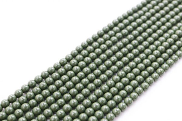 画像2: 連 北投石(緑)丸 4mm ラウンド 健康 美容 血行促進 薬石 マイナスイオン リラックス 品番: 12459 (2)