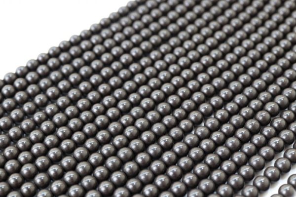 画像2: 連 北投石(黒)丸 4mm ラウンド 健康 美容 血行促進 薬石 マイナスイオン リラックス  品番: 12442 (2)