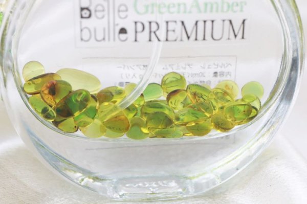 画像2: Belle bulle(ベルビュレ)プレミアム グリーンアンバー 20ml ヒーリング 魔除け 前向き 守護石 希少性 エネルギー パワーストーン 品番: 12500 (2)
