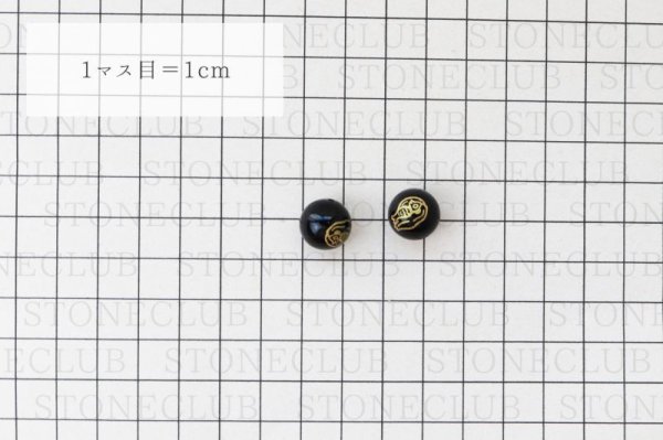 画像3: カービング　彫刻ビーズ　アマビエ　オニキス　丸　12mm　金彫り　彫り石　妖怪　生物　豊作　疫病　予言　品番：12600 (3)