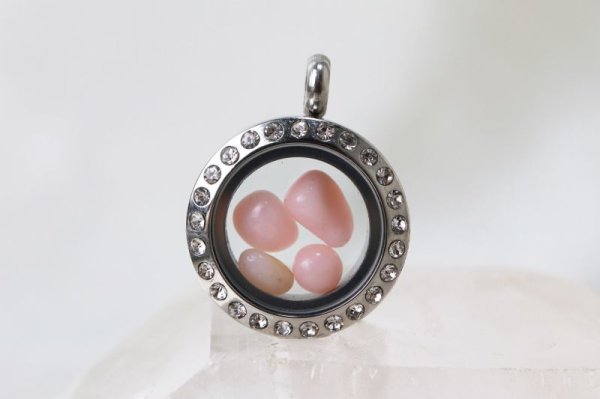 画像3: ペンダントトップ 石有シルバー ピンクオパール 小 キューピッドストーン ピンク パワーストーン 品番:12768 (3)