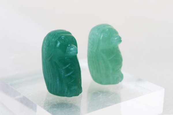 画像2: 置物 彫り物 アマビエ アベンチュリン 妖怪 生物 豊作 疫病 予言 天然石 品番:12845 (2)