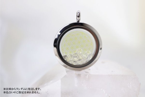 画像2: ペンダントトップ シルバー ハーキマーダイヤモンド 大 フラワーオブライフ さざれ 品番:12871 (2)