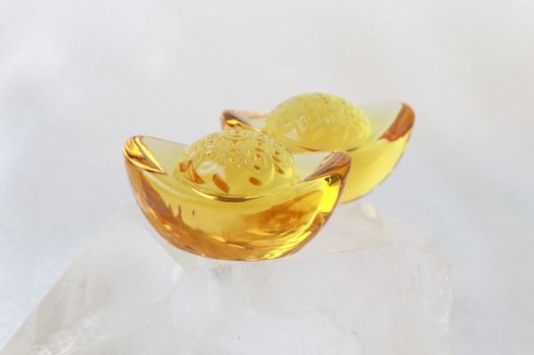 画像3: 置物 元宝 合成シトリン 大 風水 幸福 幸運 金運 溶解水晶 彫り物 品番: 12929 (3)
