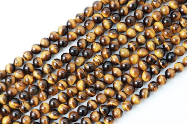 画像2: 連　タイガーアイ A　丸　8mm　金運　仕事運　お守り　品番：13032 (2)