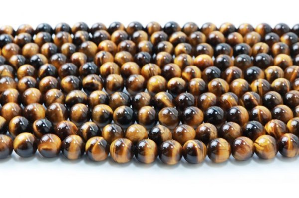 画像3: 連　タイガーアイ A　丸　8mm　金運　仕事運　お守り　品番：13032 (3)