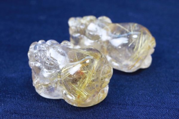 画像3: 置物 貔貅 ヒキュウ タイチンルチル ルチルクォーツ AAA 彫り物 金運 正財運 風水 品番: 13091 (3)