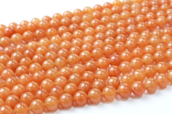 画像2: 【売切50%OFF(表示価格が割引後の金額)】連 アベンチュリン オレンジ 丸 8mm 恋愛 健康 天然石 ※割引クーポン・ポイント付与対象外 品番:13142 (2)