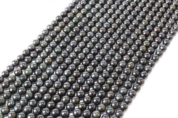 画像3: 連 黒翡翠 ブラックジェード 丸 6mm 人生 成功 守護 品番: 13287 (3)