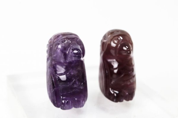画像3: 置物 彫り物 アマビエ アメジスト 妖怪 生物 豊作 疫病 予言 天然石 品番:13288 (3)