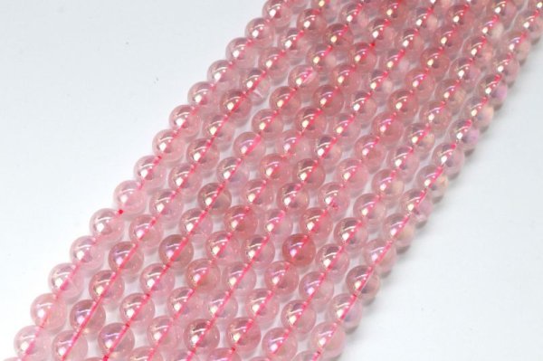 画像2: 連 ピンクオーラ 丸 10mm オーラクォーツ 品番: 13373 (2)