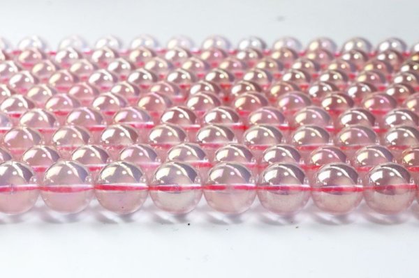 画像4: 連 ピンクオーラ 丸 12mm オーラクォーツ 品番: 13374 (4)