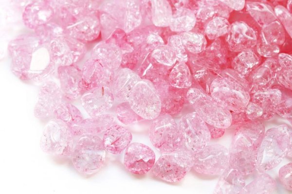 画像2: さざれ 爆裂水晶 クラック水晶 桃 ピンク カラー 約1kg 浄化 開運 厄除け 品番:13470 (2)