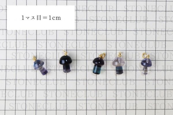 画像5: チャーム フローライト キノコ形 癒し 浄化 節約運 真鍮 パーツ 天然石 品番:13492 (5)