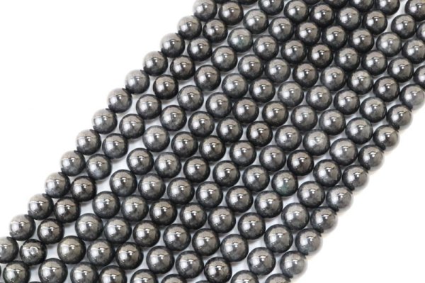 画像2: 連 黒翡翠 ブラックジェード 丸 12mm 人生 成功 守護 品番: 13510 (2)