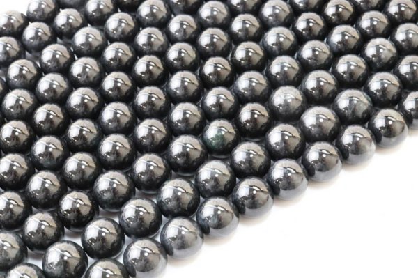 画像3: 連 黒翡翠 ブラックジェード 丸 12mm 人生 成功 守護 品番: 13510 (3)