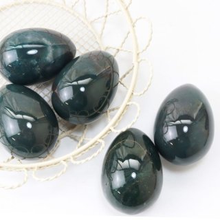置物 玉子 ユナカイト たまご 卵 緑簾石 癒し 天然石 品番：1353913539