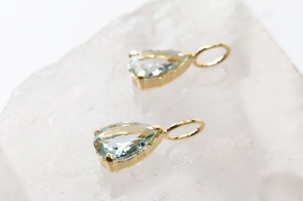画像3: チャーム アクアマリン 18金ゴールド 0.35ct 4×6mm ブラジル産 青 ブルー 3月誕生石 ペンダントトップ ジュエリー 品番:13561 (3)