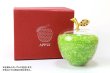 画像4: 置物　幸運のリンゴ　CZ　グリーン　緑　ジルコニアストーン　風水　開運　幸福　幸運　金運　運気上昇　幸運のアップル　彫り物　品番： 13570 (4)