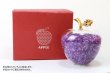 画像4: 置物　幸運のリンゴ　CZ　パープル　紫　ジルコニアストーン　風水　開運　幸福　幸運　金運　運気上昇　幸運のアップル　彫り物　品番： 13573 (4)