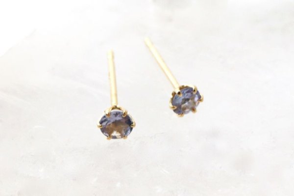 画像3: 【現品限り】ピアス バースデー 12月 タンザナイト 18金ゴールド ラウンド 3mm 誕生石ピアス ジュエリー ※ポイント対象外 品番:13620 (3)