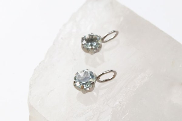 画像2: チャーム アクアマリン プラチナ 4mm ブラジル産 青 ブルー 3月誕生石 ペンダントトップ ジュエリー 品番:13644 (2)