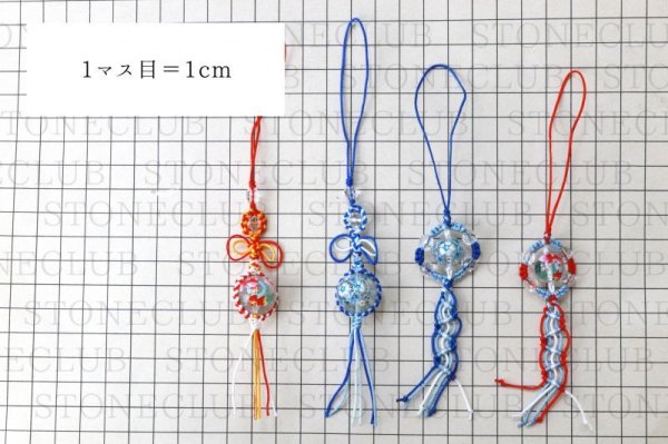 画像6: ストラップ  プリントストーン 水晶 清 さやか 金魚 編み紐 マクラメ編み パワーストーン 品番:13673 (6)