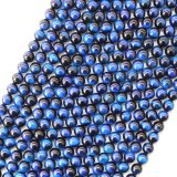 連 着色ブルータイガーアイ(脱色処理有) 丸 14mm 金運 仕事運 魔除け