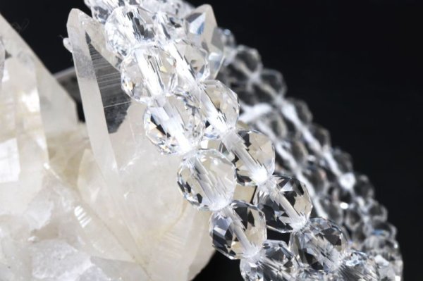 画像3: ブレス 水晶 スターカット TOPランク 8mm ブラジル産 クォーツ 浄化 エネルギー 品番: 13717 (3)