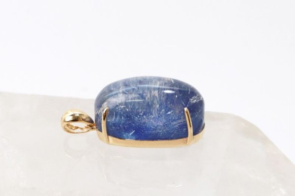 画像5: ペンダントトップ　デュモルチェライト　18金ゴールド　オーバル型　集中力　洞察力　良縁　一点物　18K　品番：13086 (5)