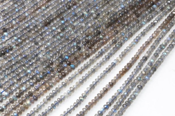 画像5: 連 ラブラドライト ソロバンカット 約3×4mm 自由 夢 ヒーリング 天然石 品番: 6759 (5)